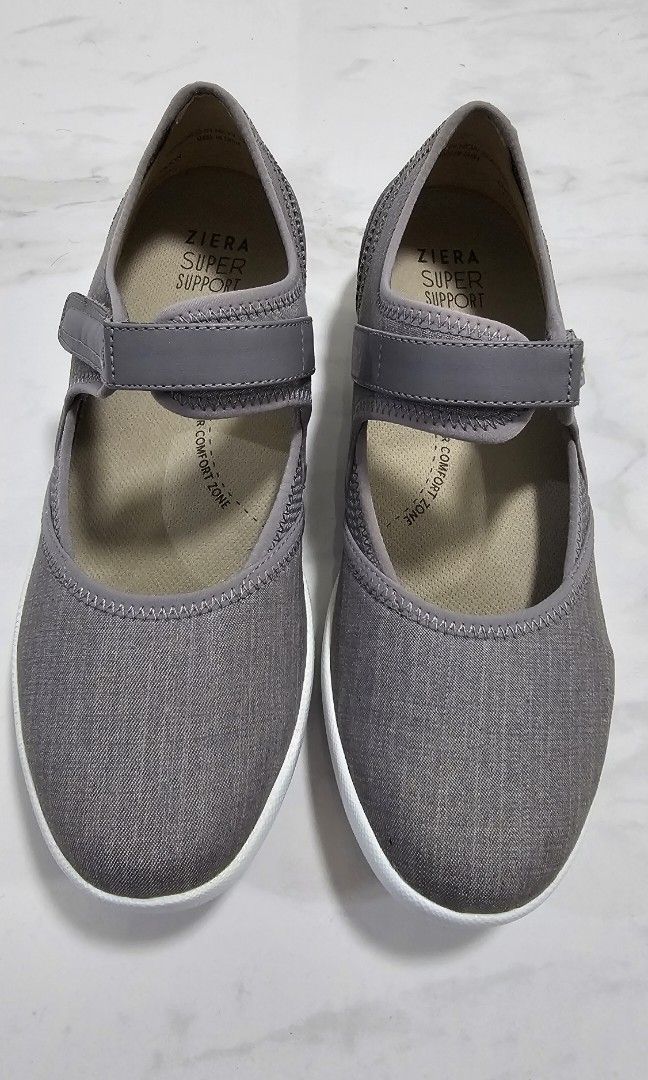 Ziera Grey Denim Athleisure Shoes Orthopaedic Shoes Orthotic Shoes Arch Support Extra Wide Women s Fashion Footwear Sneakers on Carousell