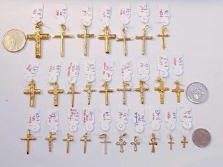 18k Saudi Gold Cross Pendants