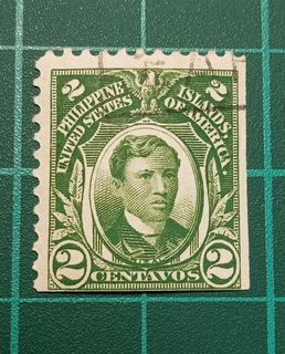 1917 US-Philippines 2 Centavos postage stamp (Personality series) Featuring Jose Rizal