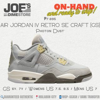 Air Jordan 4 Retro SE Craft Photon Dust GS 6Y & 7Y