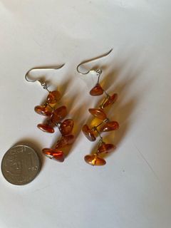 Antique amber earring