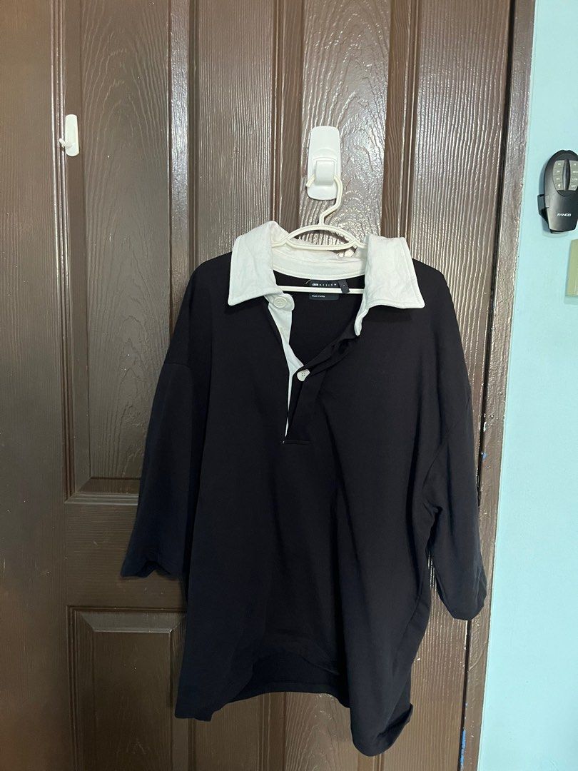 ASOS DESIGN super oversized boxy short sleeve polo neck sweatshirt