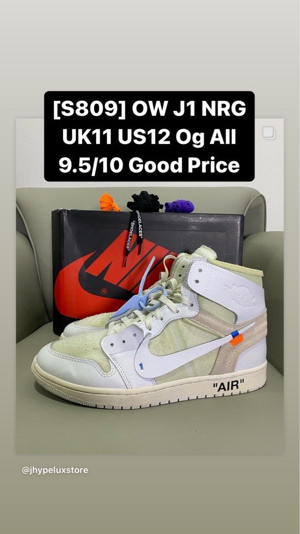 Authentic OW AJ1 NRG White Europe Exclusive UK11 US12