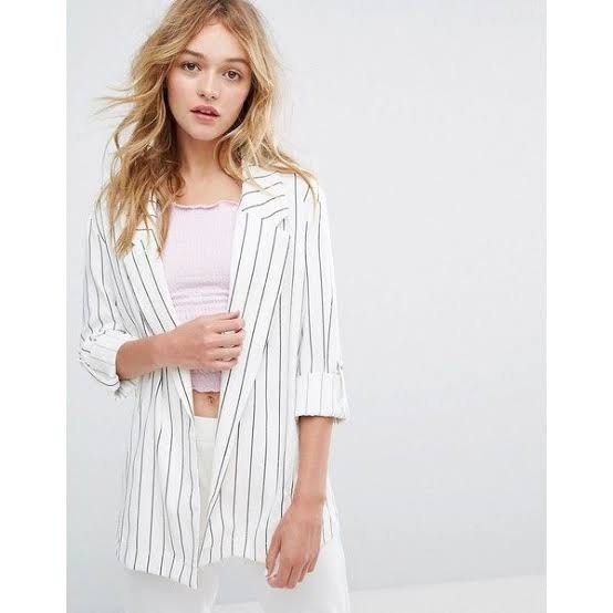 Bershka striped blazer top