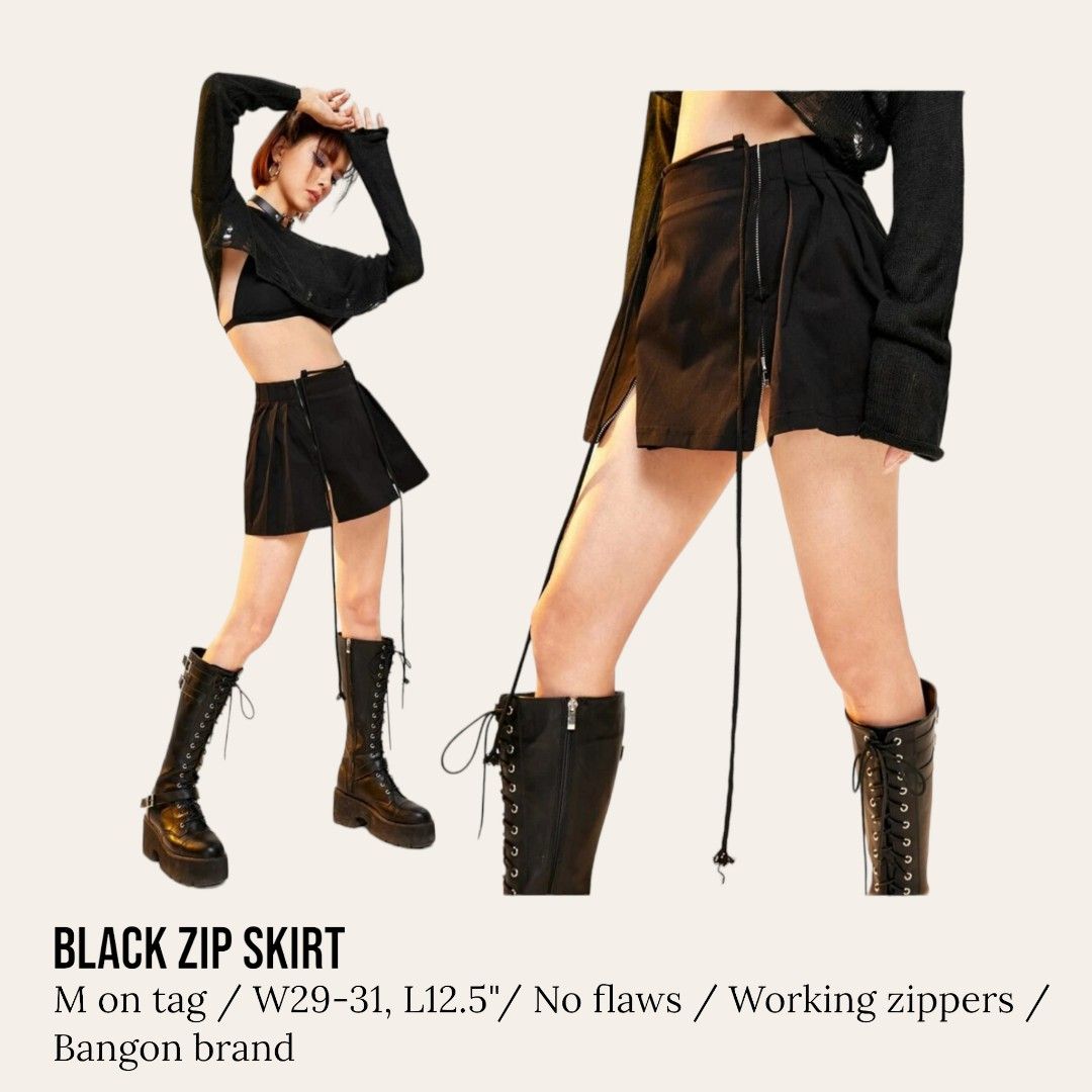 Black Zip Mini Skirt (Category: Skirts) located in Mangaldan. Submitted by nirvanugh (Listing ID 1296748046, Image 2). Description: For short girlies!! No inner shorts..