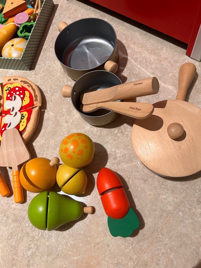 Brio Kitchen set with Plan Toys accessories and Emily et Olive Sandwich