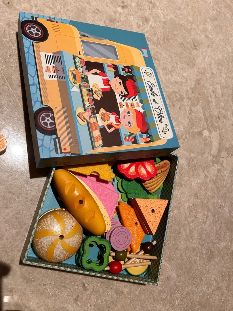 Brio Kitchen set with Plan Toys accessories and Emily et Olive Sandwich