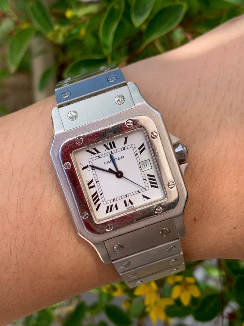 Cartier Santos Carree (Category: Luxury Watches) located in Manila. Submitted by mpkronos_official (Listing ID 1296799644, Image 1). Description: Cartier Santos Carreé Mens/Unisex Automatic Steel All Original Classic White Dial with Roman Hourmarkers Watch only Very good condition . Swipe left for more photos . Php 185,000 . Disclaimer: MPKronos is not affiliated with any of the brands featured. Copyrights and trademarks solely belong to the resp