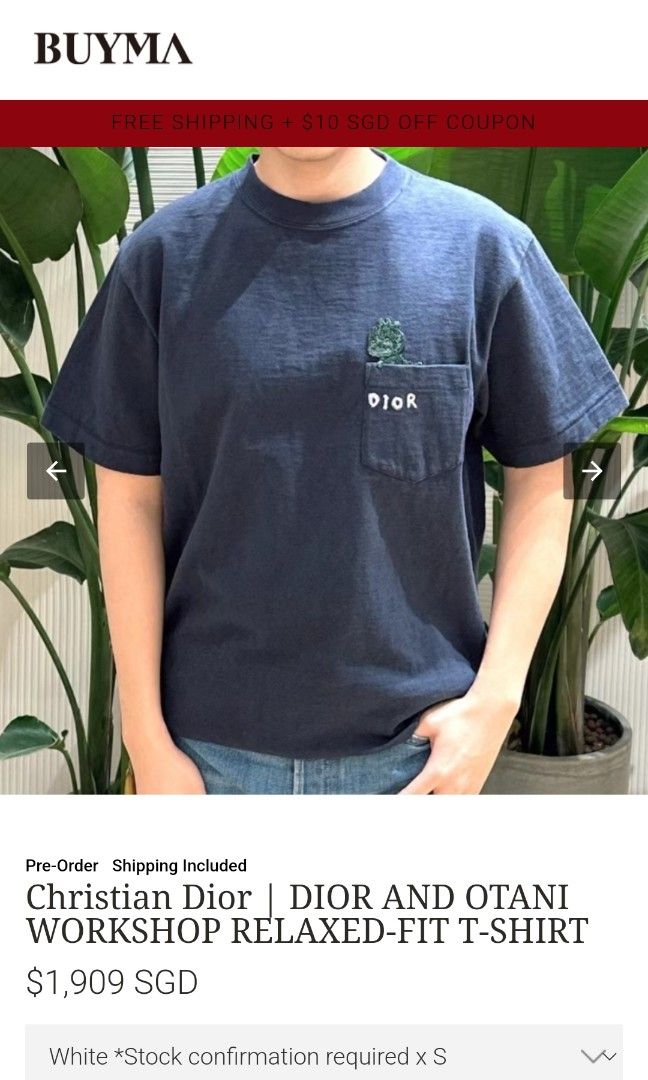 CHRISTIAN DIOR and OTANI 2024 NAVY BLUE T SHIRT RELAXED FIT MADE