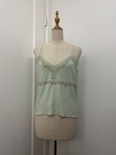 Cottagecore Sage Green Embroidery Top