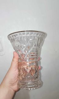 Crystal wide flower Vase England