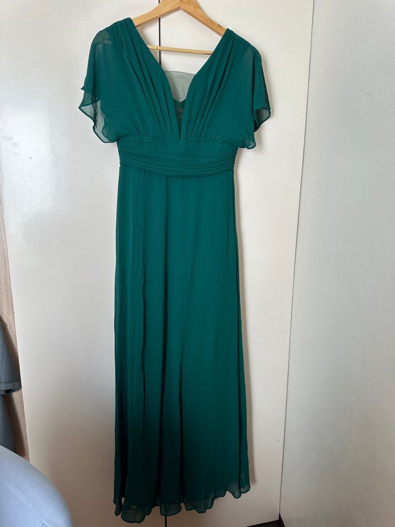 emerald green dresses shein SHEIN emerald green off shoulder pleated dress – Mangata main image 0