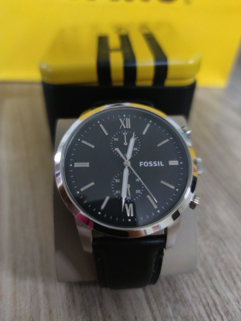 Brand New Fossil Watch FS5548 Black Strip and Brown Strip