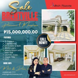 Great Deal! 3 Bedroom Townhouse for Sale at Brentville International Prominence 1, Biñan Laguna