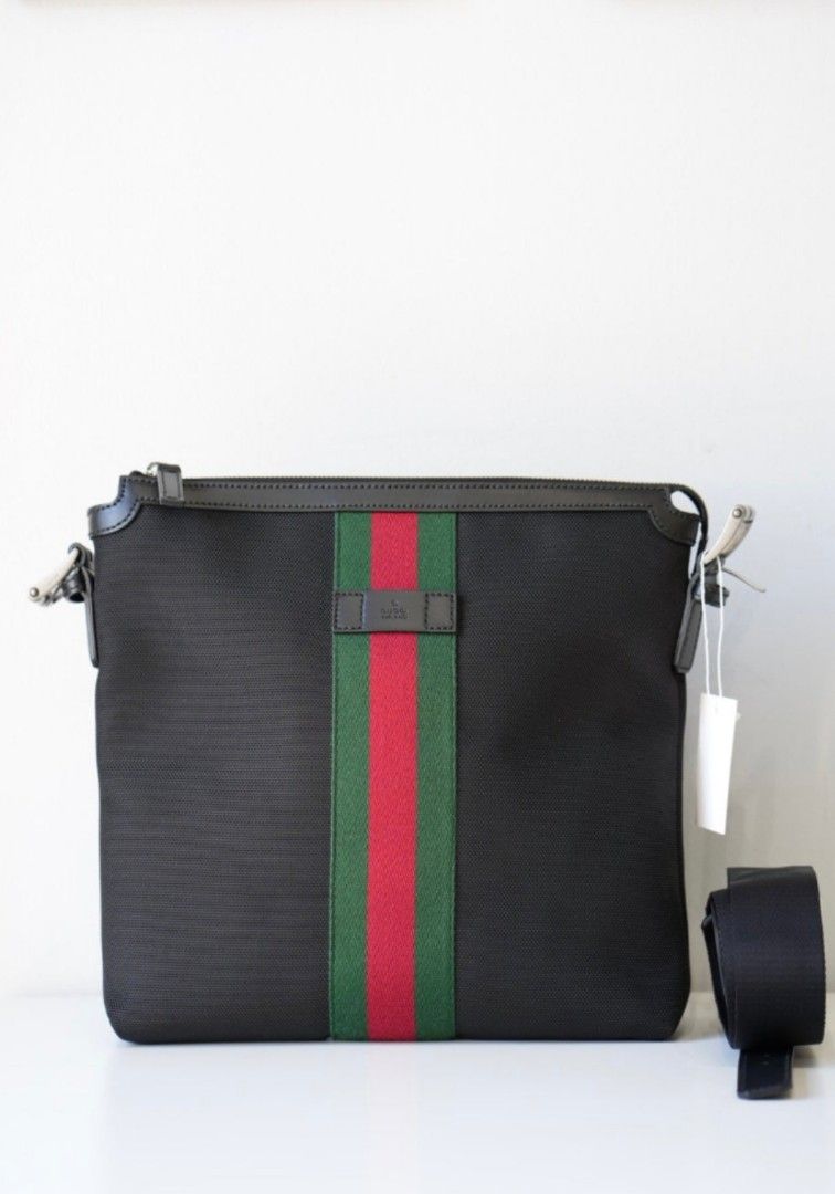 Gucci GG Small Black Canvas Web Techno Messenger Bag Luxury Bags Wallets on Carousell