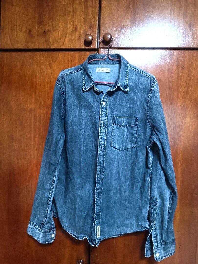 Hollister denim shirt new arrivals