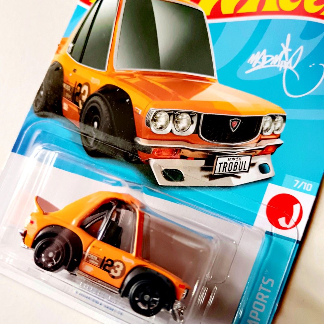 HOT WHEELS CASE H HOT MODEL Mazda RX-3 Tooned Orange 1st Edition