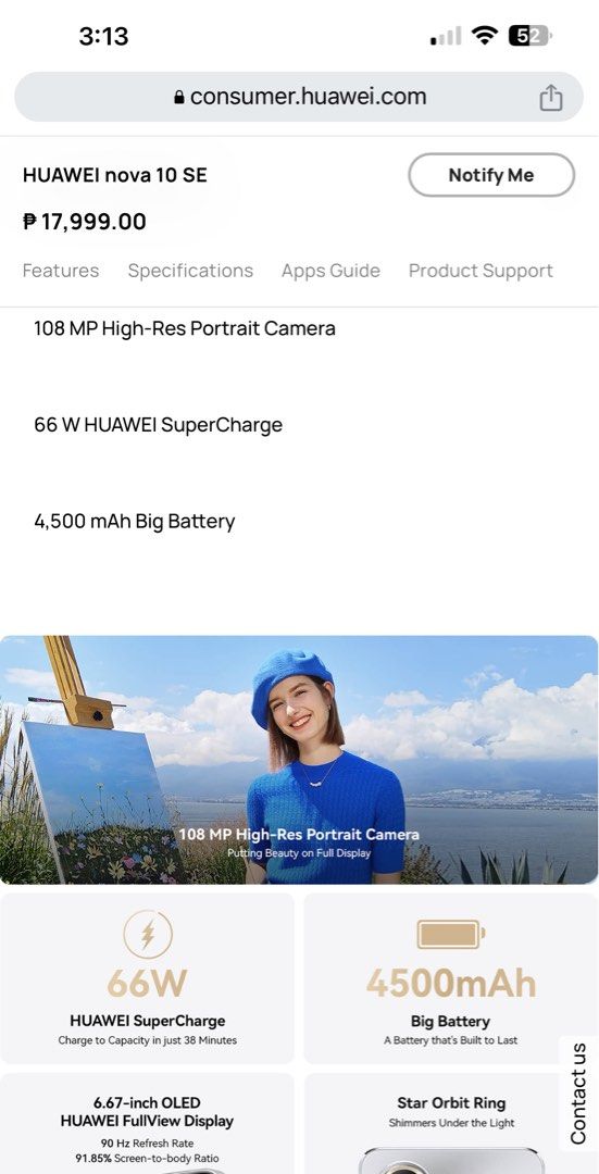 Huawei Nova 10 SE Starry Silver (Category: Huawei) located in Mandaue City. Submitted by danielle___cebu (Listing ID 1296809588, Image 3). Description: Dual Sim.