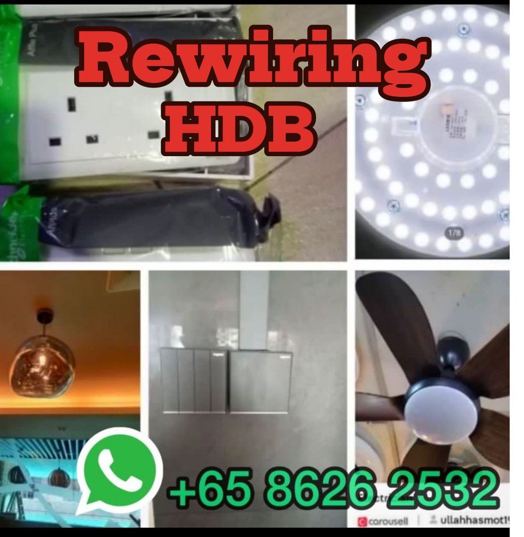 I'm Electrician MD , Hasmot Whole house Rewiring/ power tripping/ Lights /fan /Switch / power socket/heater Switch/ DB / circuit breaker/box /Speaker/CCTV /Data , can do, direct call me on the number listed in the photo / painting also can do (Category: Electrician Services) located in Singapore. Submitted by ullahhasmot195 (Listing ID 1238673101, Image 1). Description: Rewiring/ power tripping/ Lights /fan /Switch / power socket/heater Switch/ D