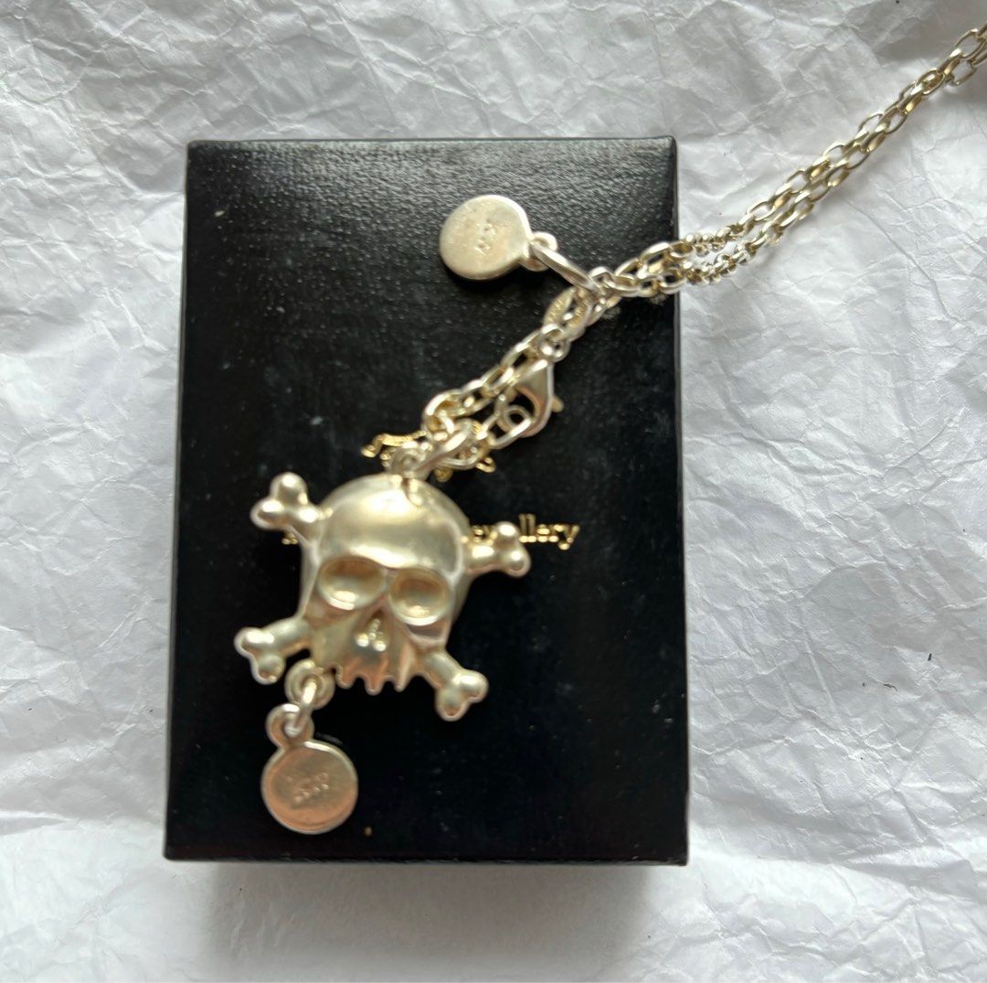 Karen Walker 925 silver skull necklace Carousell