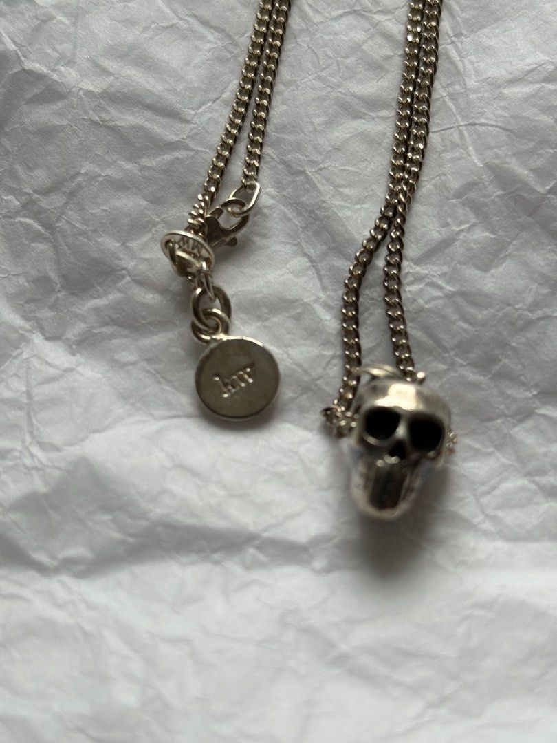 Karen Walker 925 silver skull apple necklace Carousell