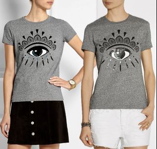 KENZO Paris Dark Gray Eye Printed Logo  T- Shirt
