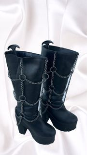 Knee High Chain Boots
