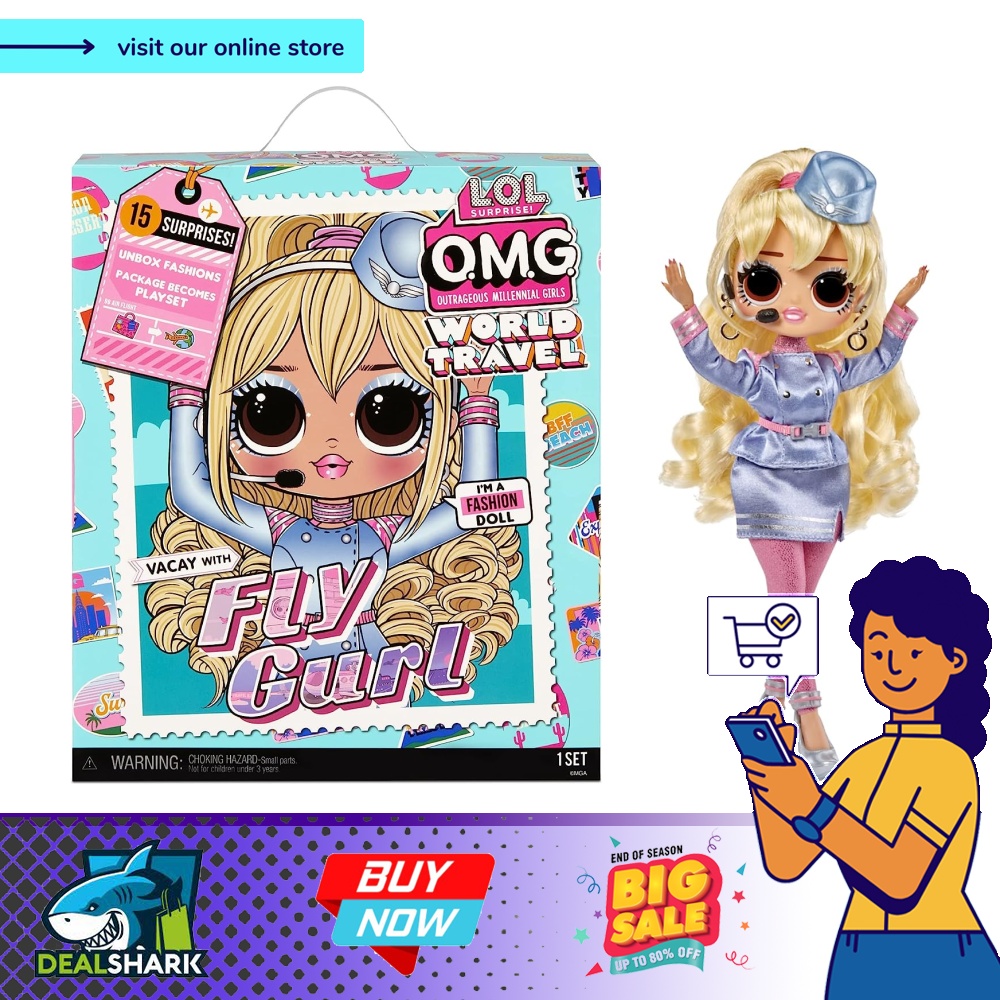 L.O.L. Surprise! OMG World Travel Fly Gurl Fashion Doll with 15