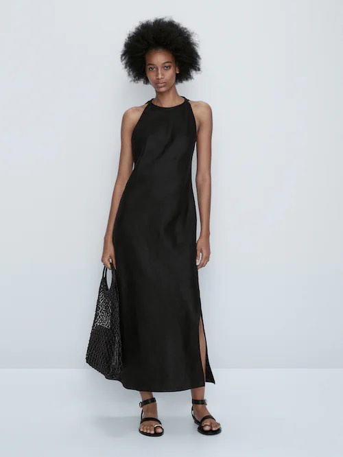 Massimo Dutti linen halter dress, Women's Fashion, Dresses & Sets, Dresses  on Carousell