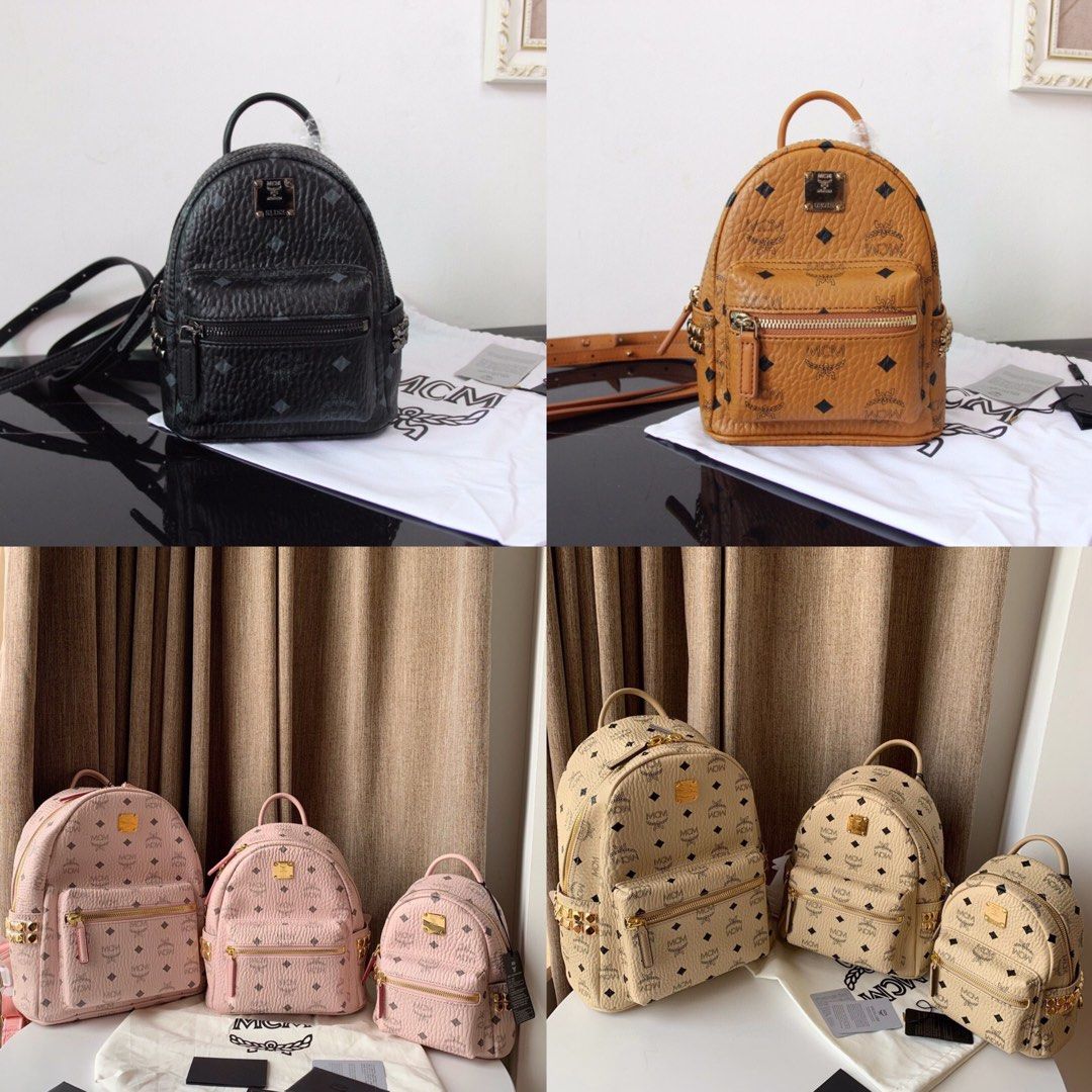 Mcm stark leather backpack Women s Fashion Bags Wallets Backpacks on Carousell