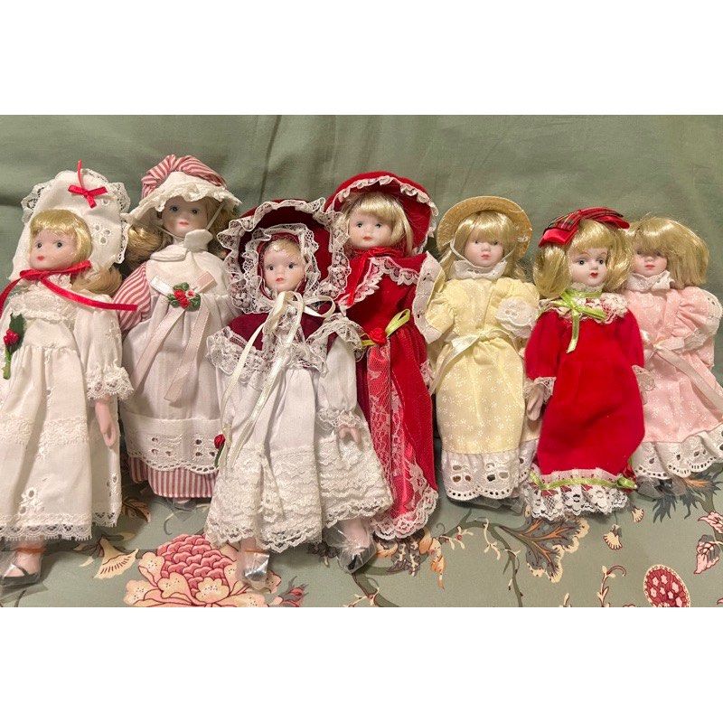Mini porcelain dolls P150 each (Category: Figurines & Statues) located in Manila. Submitted by yourtoothfairy (Listing ID 1296814702, Image 1). Description: Mini porcelain dolls with plush body, porcelain face, arms & legs. These are new, never displayed or played with, just kept in a box in the attic. They are 8.5 inches tall, no stand included. (they can’t stand on their own ) Most of them has messy hair *Doll “A” has a small stain on the face.