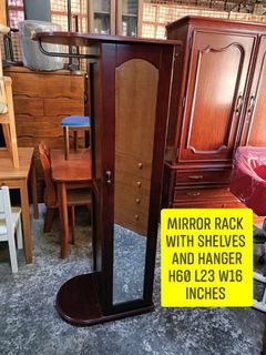 mirror with shelves and hanger