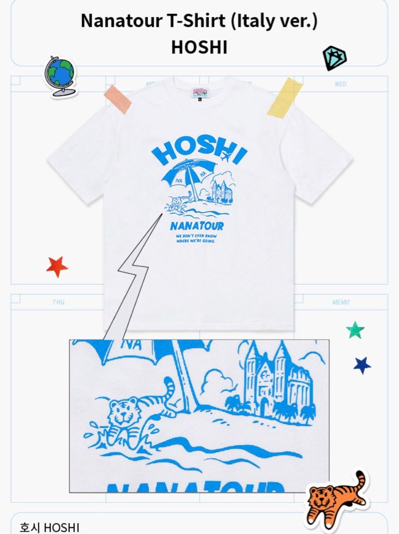 全新現貨) Nana Tour T-Shirt (Italy ver.) Seventeen HOSHI Tee, 興趣 