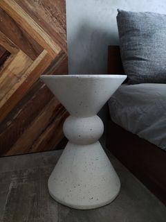 Nordic Scandi Modern Minimalist Stone Finish Side Table or Stool
