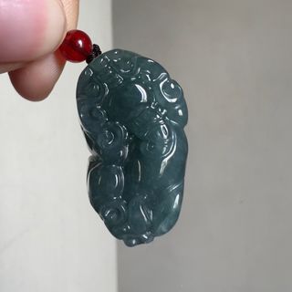 Pixiu Piyao Blue Water Jade Pendant