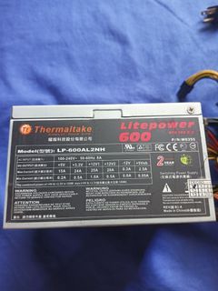 Power Supply 600w True Rated Non-modular ( Thermaltake ) Used