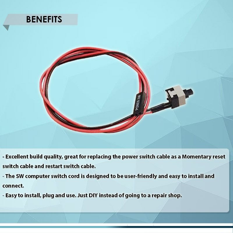 POWER SWITCH BUTTON CABLE 2-PIN 50cm, BEST FOR COMPUTER MOTHERBOARD SWITCH and RESET PUSH BUTTON (Category: Cables & Adaptors) located in Quezon City. Submitted by besteinpc (Listing ID 1296691758, Image 3). Description: POWER SWITCH BUTTON CABLE 2-PIN 50cm, BEST FOR COMPUTER MOTHERBOARD SWITCH and RESET PUSH BUTTON FEATURES: 👉Product: PC Power Switch Cable 👉Pin: 2-pin 👉Cable Length: 50cm BENEFITS: 👉Excellent build quality, great for replacin