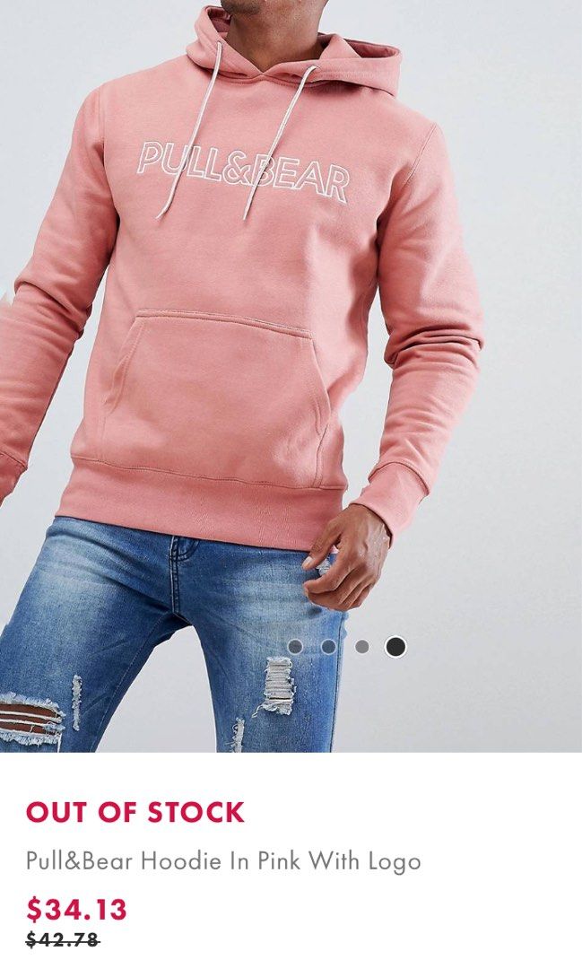 Pink pull and bear hoodie clearance