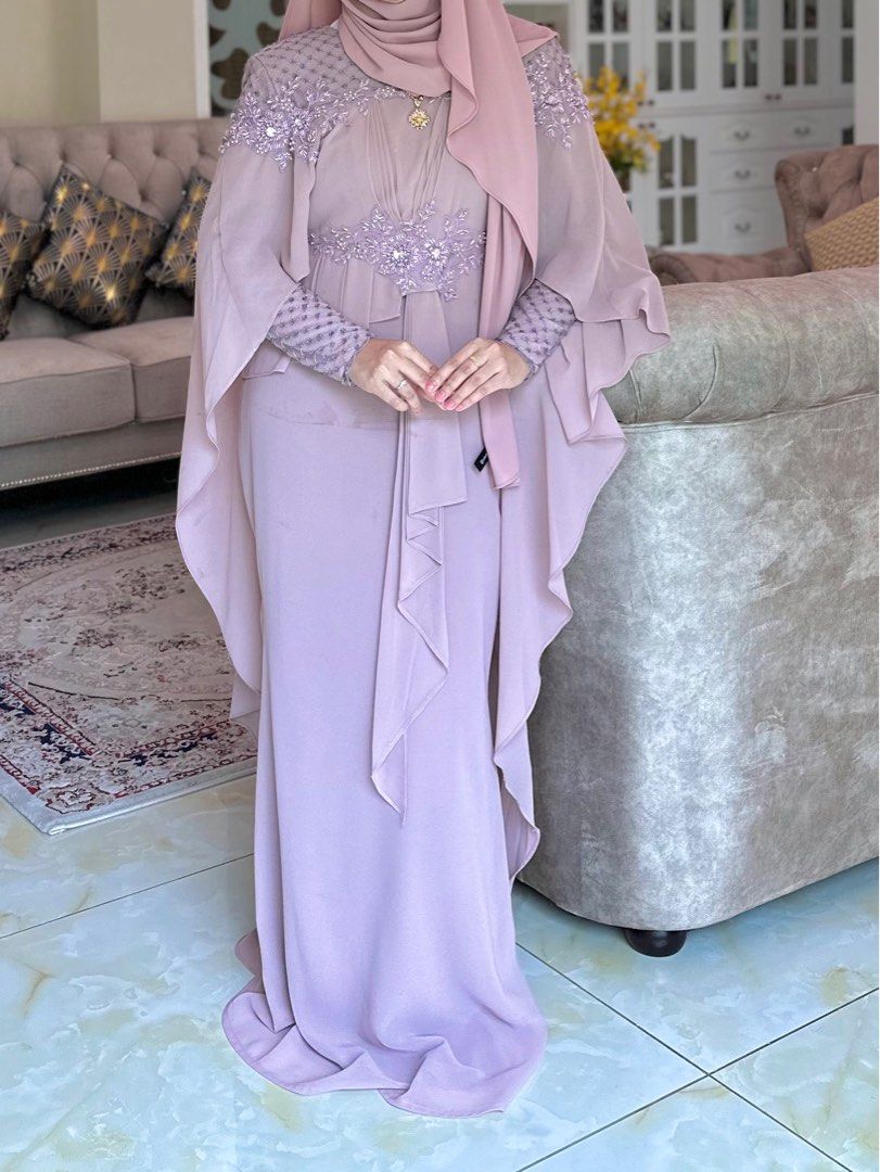 Qiszar Marilyn Pale Mauve Dress Women s Fashion Muslimah Fashion Dresses on Carousell