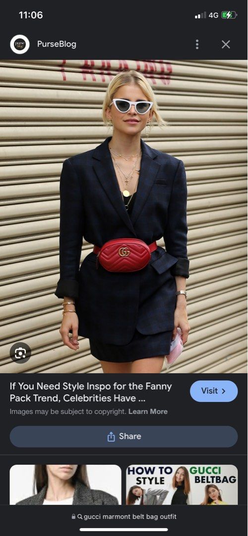 Celebrities wearing gucci belt bag hotsell