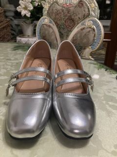 Silver Mary Jane heels
