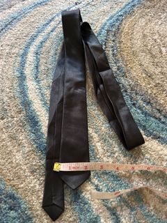 Slim black satin necktie ties