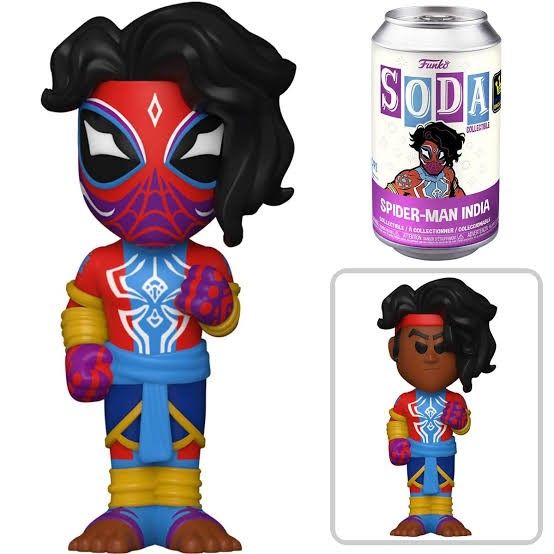 Spiderman India Funko Soda (Category: Designer & Blind Box Toys) located in Mandaluyong City. Submitted by pastelaine (Listing ID 1296869099, Image 1). Description: Available for trade to Spider-Punk Funko Soda Description: Swing into action with Pavitr Prabhakar as Spider-Man India! The threads of the multiverse web are becoming more and more complicated, and now Spider-Man India's adventures have led him to your Funko Vinyl Soda collection. Thi