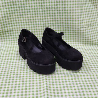 suede platform chunky mary janes