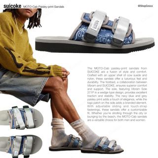 Suicoke MOTO-Cab Paisley-print Sandals