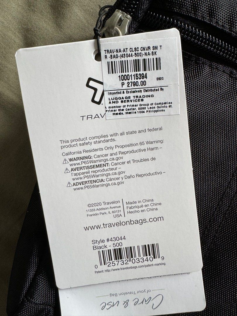 Travelon anti-theft security bag (Category: Sling Bags) located in Santa Rosa. Submitted by goldenearth_e2986c (Listing ID 1296741647, Image 2). Description: Retails for 2,790 php Black in color Features a 5-point anti theft security protection Brand new and original.