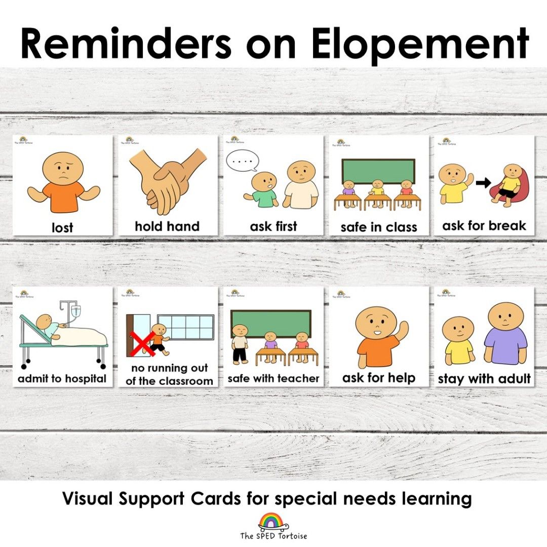 Visual card fir special need learning- Elopement, Hobbies & Toys ...