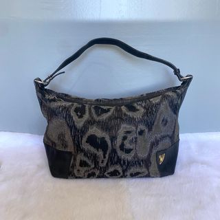 Vivienne Westwood Gray Safari Canvas Leather Shoulder Bag