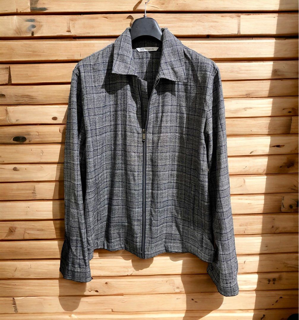 Zara Man Polo Jacket (Category: Coats, Jackets and Outerwear) located in Makati City. Submitted by mpr3rd (Listing ID 1296781893, Image 1). Description: Used once and kept. In pristine condition. Just needs ironing. Shoulder width - 19.5” Chest width - 23” Length - 27”.