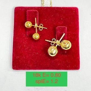 5mm/ 8mm Plain Ball Stud Earrings in 18Karat Saudi Gold